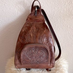 Leather backpack
